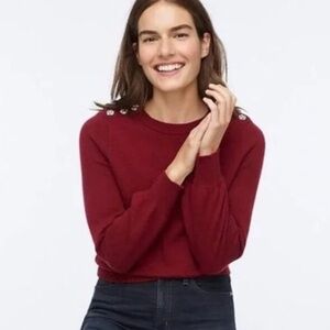 J. Crew Deep Red Wool Blend Sweater